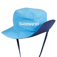 SHIMANO KIDS BUCKET HAT CYAN/NAVY (REVERSIBLE)