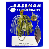 BASSMAN CARLS COMPACT SPINNERBAIT LURE 1/2oz
