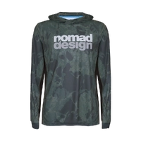 NOMAD HOODED TECH FISHING SHIRT FOREST CAMO