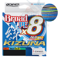 OWNER KIZUNA BROAD PE X8 BRAID LINE 330yds MULTI