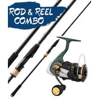 DAIWA KIX &amp; 13 FISHING MUSE BLACK ROD REEL COMBO